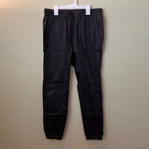 Black technical twill jogger